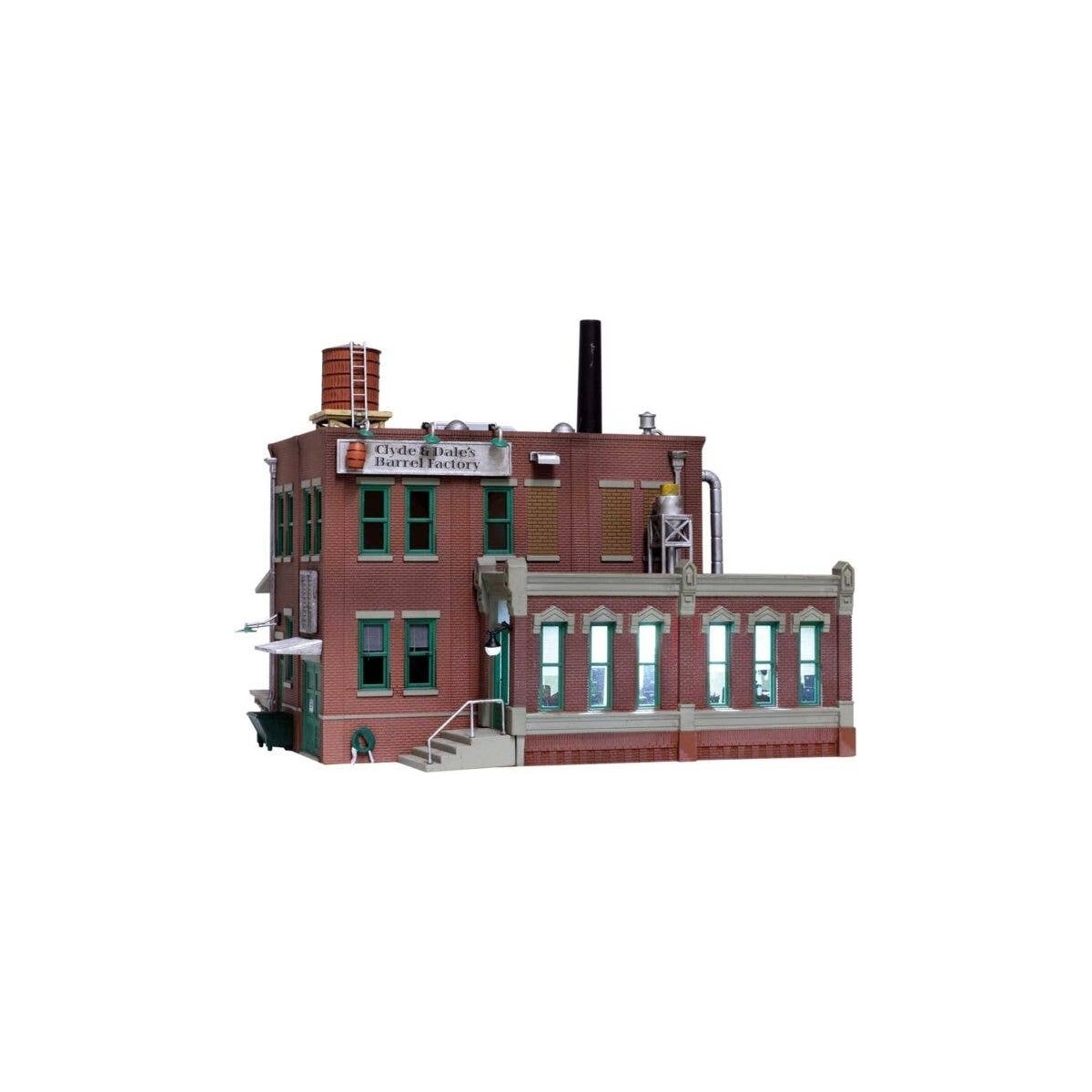 Clyde & Dale′s Barrel Factory - Built-&-Ready Landmark Structures(R) -- Assembled - 6-5/8 x 5-11, HO, Woodland Scenics 5026