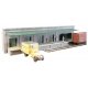 Single-Story Wall w/6 Doors & Covered Loading Dock - Keyrail -- Background Building Kit - 6-1/2 x , HO, Lunde Studios QBHO3