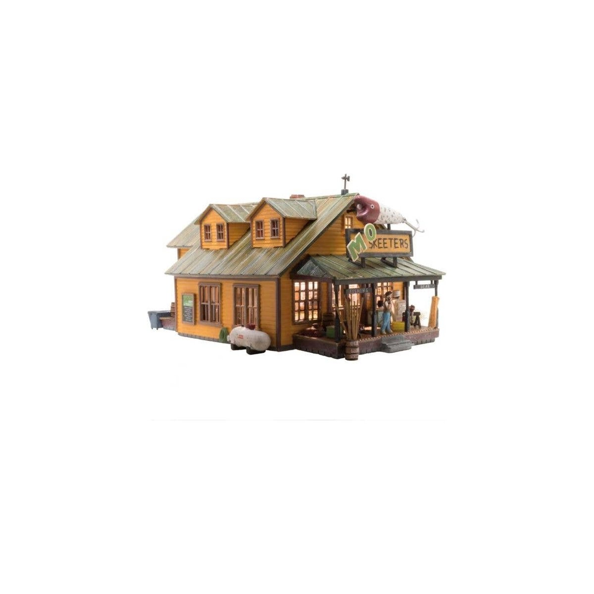 Mo Skeeters Bait & Tackle - Built-&-Ready(R) Landmark Structures(R) -- Assembled - 3-11/16 x 5-1, HO, Woodland Scenics 5047