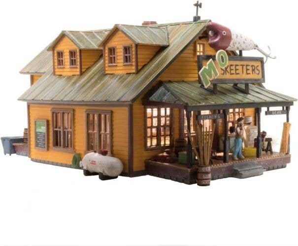 Mo Skeeters Bait & Tackle - Built-&-Ready(R) Landmark Structures(R) -- Assembled - 3-11/16 x 5-1, HO, Woodland Scenics 5047