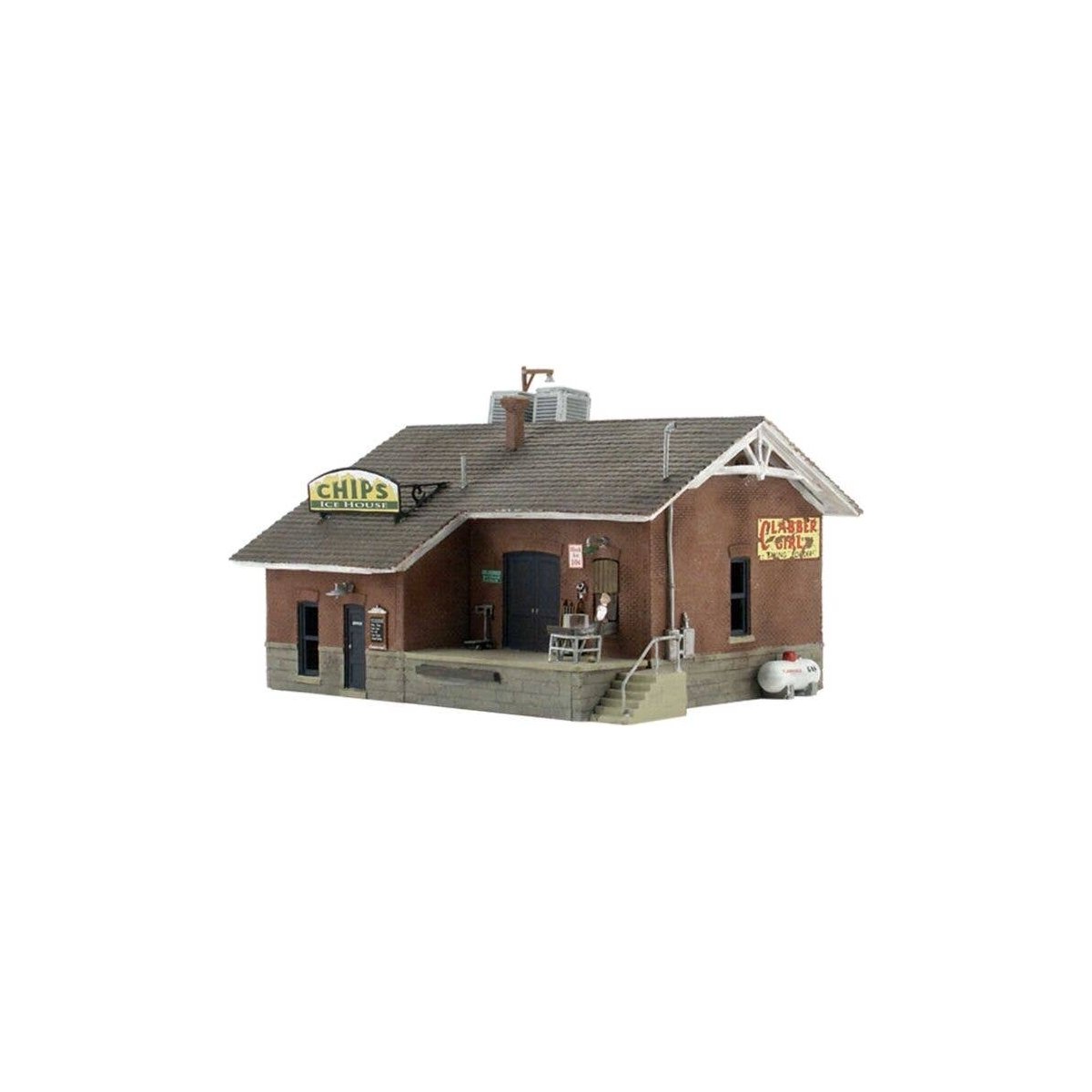Chip`s Ice House - Built-&-Ready Landmark Structures(R) -- Assembled - 6-3/8 x 4-11/16` 16.2 x , HO, Woodland Scenics 5028