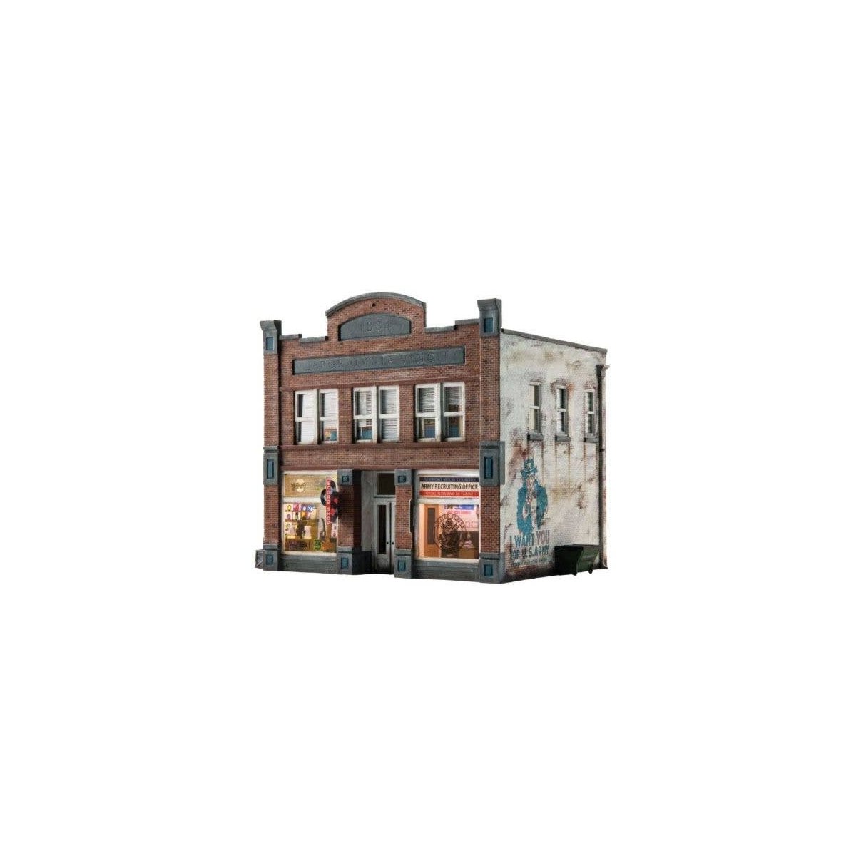 Records & Recruiting - Built-&-Ready(R) Landmark Structures(R) -- Assembled, N, Woodland Scenics 4957