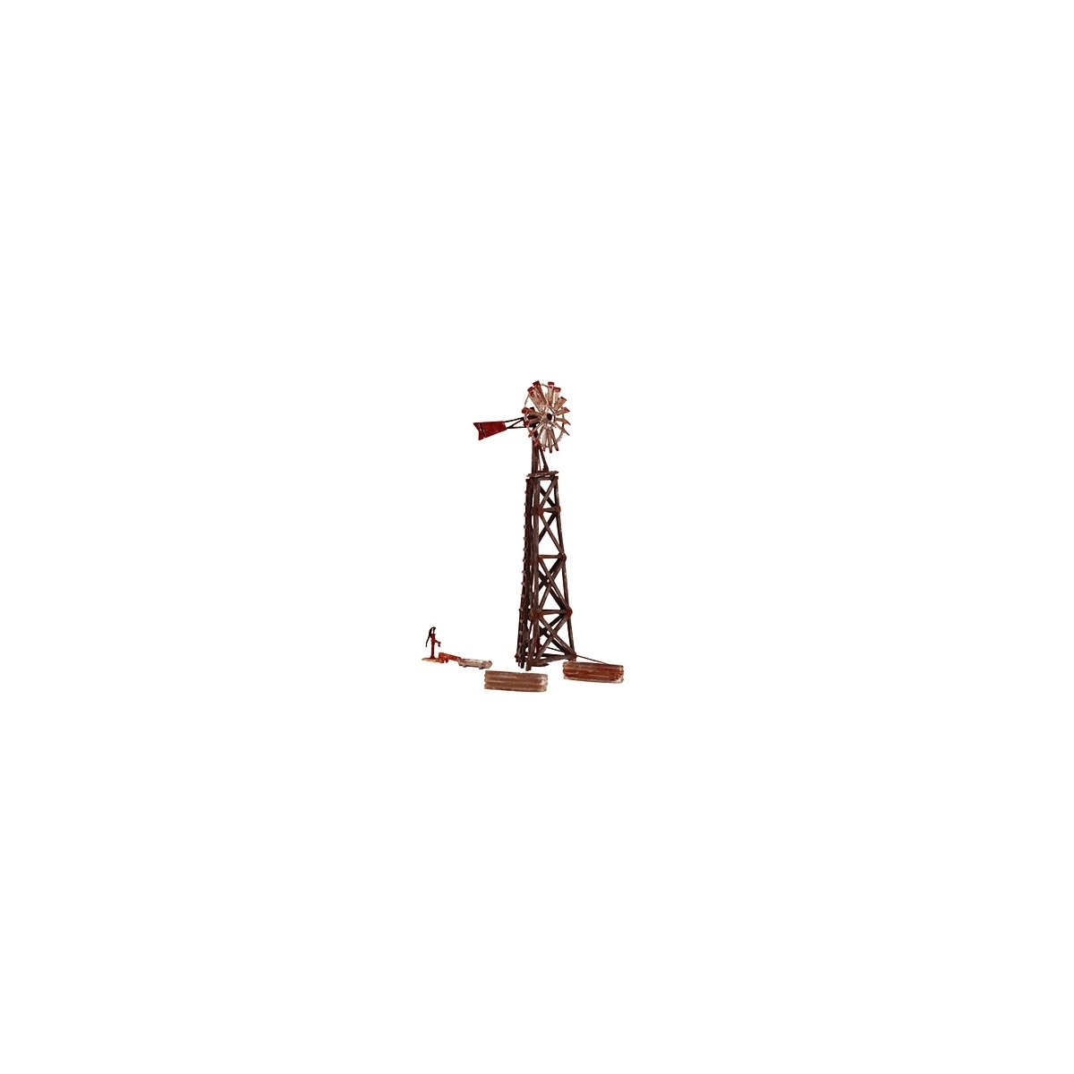 Old Windmill - Built-&-Ready Landmark Structures(R) -- Assembled - 3-3/8 x 2-3/16′ 8.6 x 5.6cm, HO, Woodland Scenics 5042