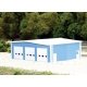 Fire Station -- (blue) Scale 50 x 40′ 15.2 x 12.2m, N, Pikestuff 8009