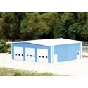 Fire Station -- (blue) Scale 50 x 40′ 15.2 x 12.2m, N, Pikestuff 8009