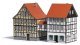 Old Town Half-Timber Buildings & Covered Overhead Walkway -- Laser-Cut Kits, HO, Busch Gmbh & Co Kg 1538