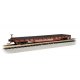 52` Steel Flatcar - Ready to Run -- Santa Fe 90852 (red, white `Super Shock Control` Slogan), N, Bachmann Industries 17351