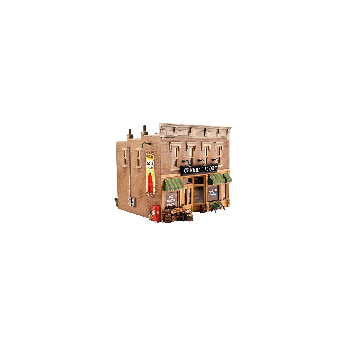 Lubener′s General Store - Built-&-Ready Landmark Structures(R) -- Assembled - 8-1/8 x 6-5/8 x 7-1, O, Woodland Scenics 5841