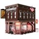 Corner Emporium - Built-&-Ready Landmark Structures(R) -- Assembled - 11-3/4 x 10′ 29.8 x 25.4cm, O, Woodland Scenics 5844