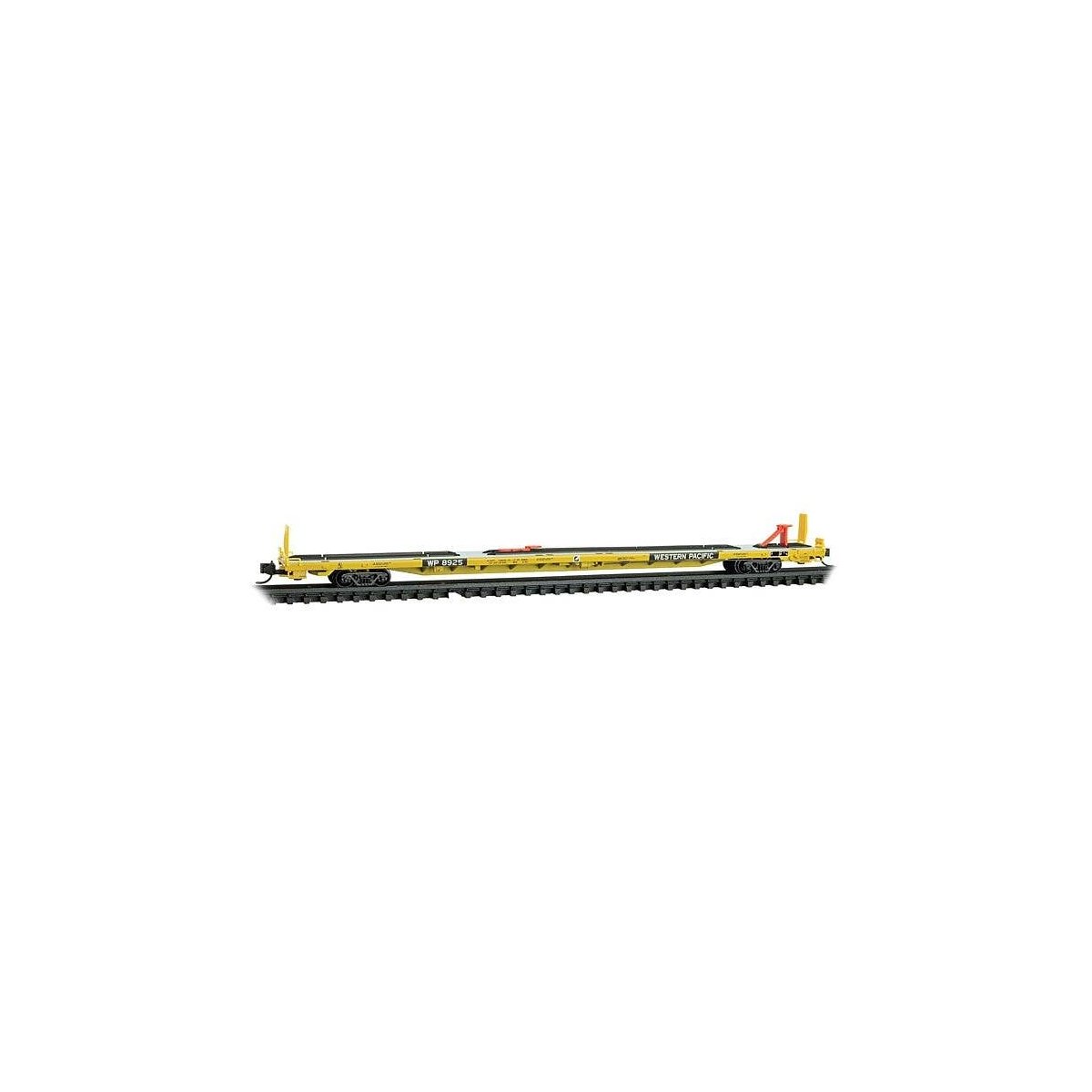 89`4` TOFC Intermodal Flatcar - Ready to Run -- Western Pacific 8925 (yellow, black), N, Micro Trains Line 7100600