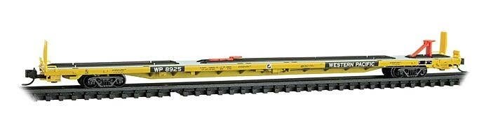 89`4` TOFC Intermodal Flatcar - Ready to Run -- Western Pacific 8925 (yellow, black), N, Micro Trains Line 7100600