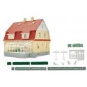 House with Winter Garden/Greenhouse Room -- Kit - 4-3/4 x 5-11/16 x 4-5/8′ 12 x 14.5 x 11.8cm, HO, Kibri 38700