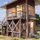 Built-&-Ready(R) Landmark Structure(R) - Assembled -- Interlocking Tower, HO, Woodland Scenics 5074