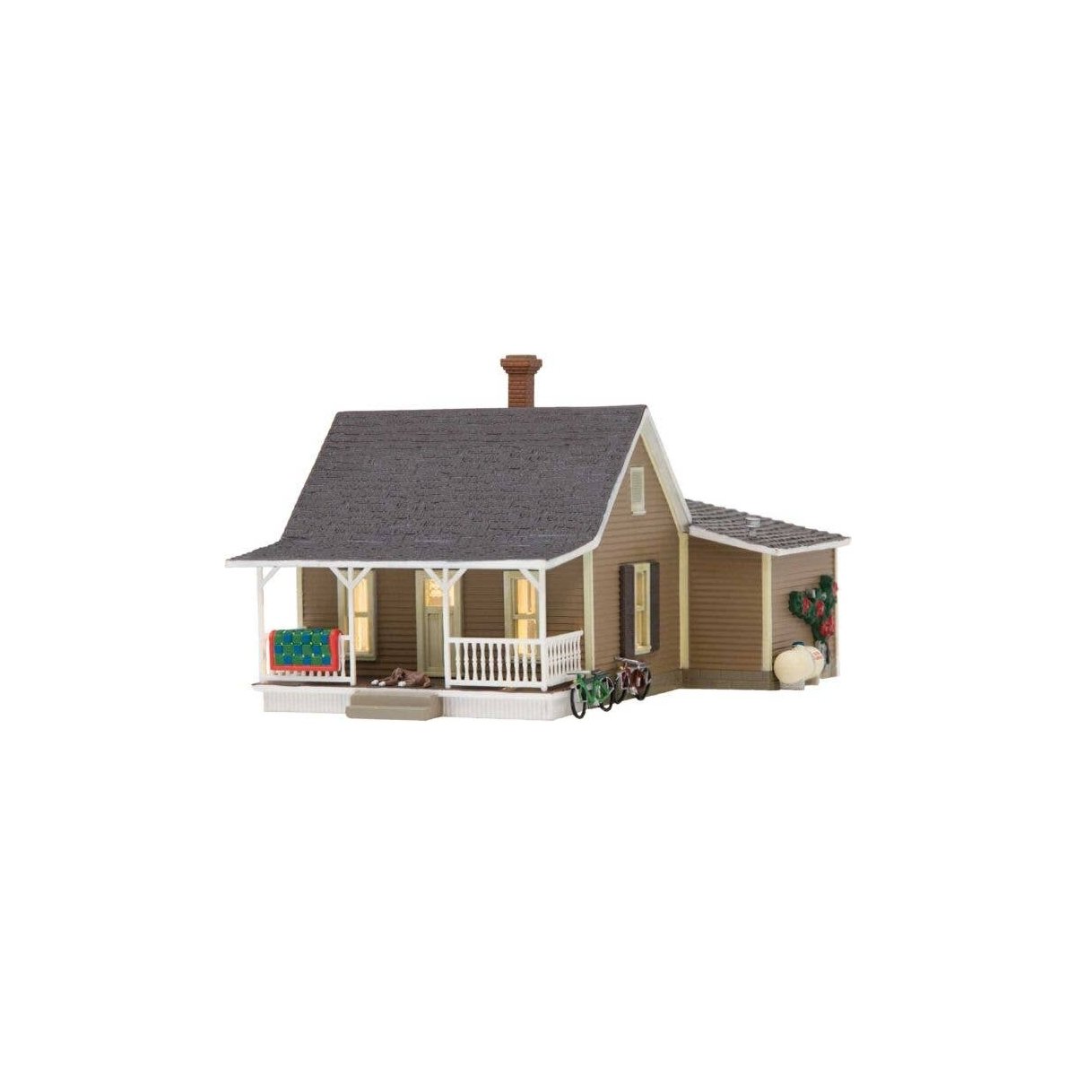 Granny`s House - Built-&-Ready Landmark Structures(R) -- Assembled - 3-3/4 x 5-7/16` 9.5 x 13.8, HO, Woodland Scenics 5027