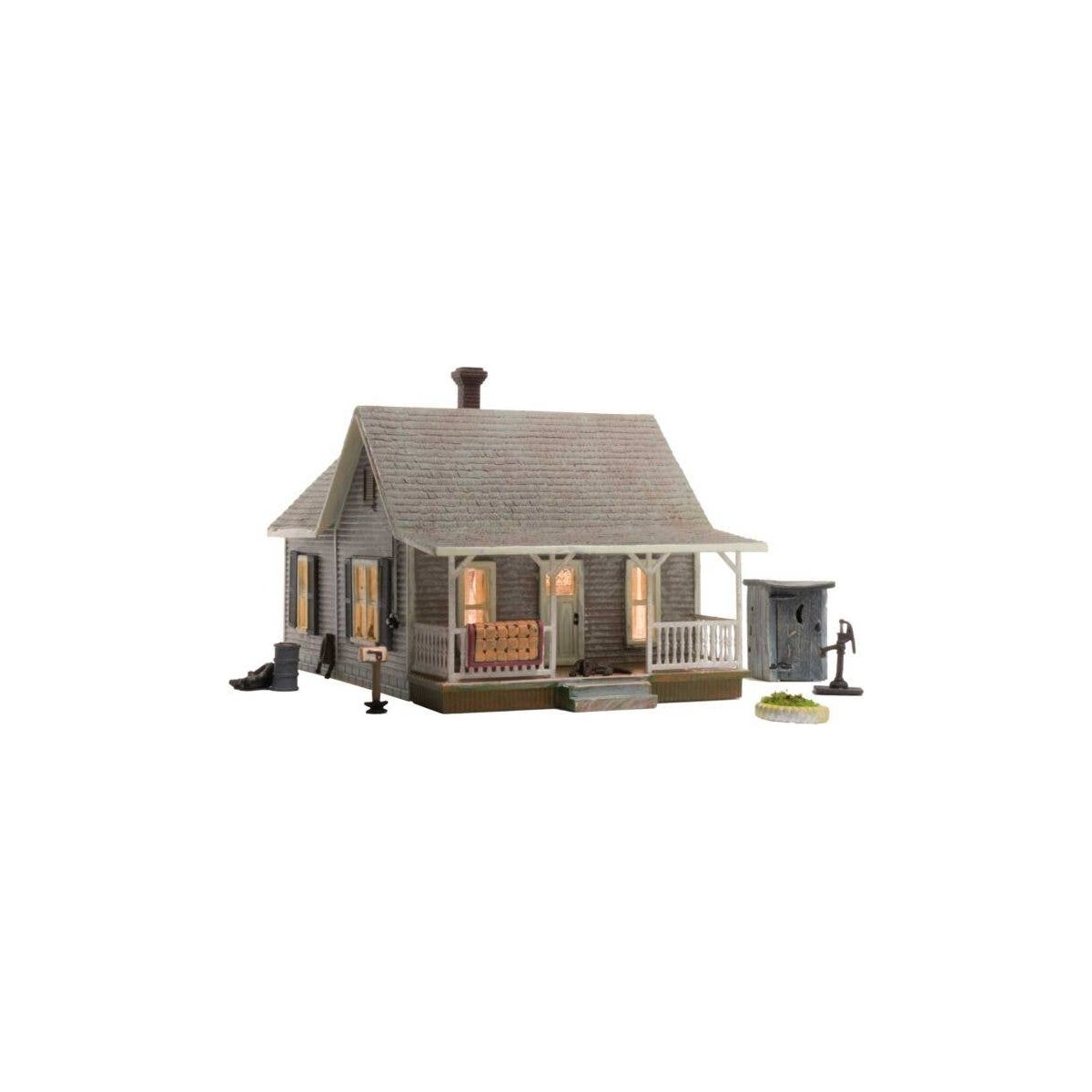 Old Homestead - Built-&-Ready Landmark Structures(R) -- Assembled - 3-3/4 x 5-7/16′ 9.5 x 13.8c, HO, Woodland Scenics 5040