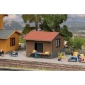 Small Wooden Freight Shed -- Kit - 3-3/16 x 3-3/16 x 2-5/16′ 8.1 x 8.2 x 5.9cm, HO, Faller Gmbh 120099