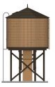 Wood Water Tower -- Assembled (Weathered, brown), HO, Broadway Limited Imports 7926