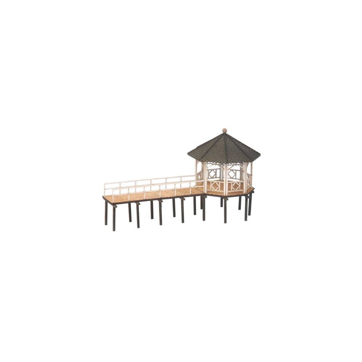 Fischersteg Event Pavilion -- Laser-Cut Kit - 2-11/16 x 1-1/8 x 1-1/2′ 6.8 x 2.8 x 3.9cm, HO, Noch Gmbh & Co 14619
