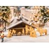 Christmas Nativity Scene -- Laser-Cut Wood Kit with Manger & Figures, HO, Noch Gmbh & Co 14394