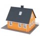 Settlement Tract House -- Kit - 4-15/16 x 3-7/8 x 3-5/8′ 12.5 x 9.8 x 9.2cm, HO, Faller Gmbh 131300