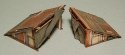Hobo Lean-To Set - Kit (Laser-Cut Wood) -- One Each: 1-1/4 x 1-3/8 x 13/16` & 1-1/16 x 1-1/8 x 11/16`, HO, GCLaser 1268