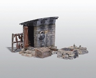 Scenic Details(R) Structure Kit -- Smokehouse - 2-1/2 x 1-3/8′ 6.4 x 3.5cm, HO, Woodland Scenics 213