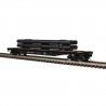 52`6` Flatcar w/Pipe Load - 3-Rail - Ready to Run - Trainman(R) -- Boston & Maine (black, white, blue), O, Atlas O 3001882