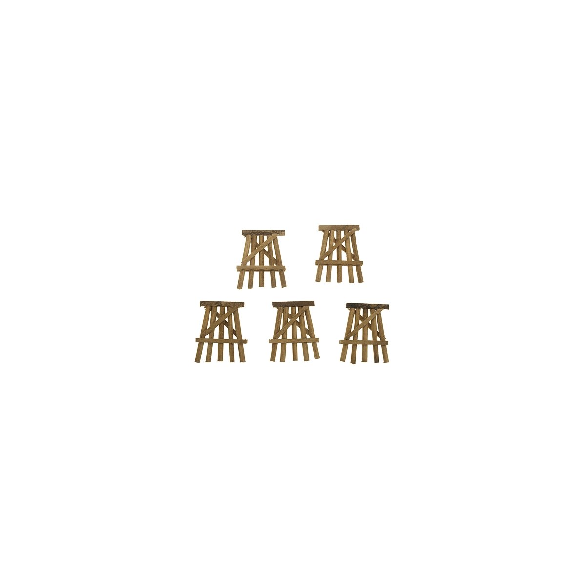 Wood Trestle Bents - Assembled -- Small, 1 1/2′ Tall pkg(5), N, Grand Central Scenery TB7