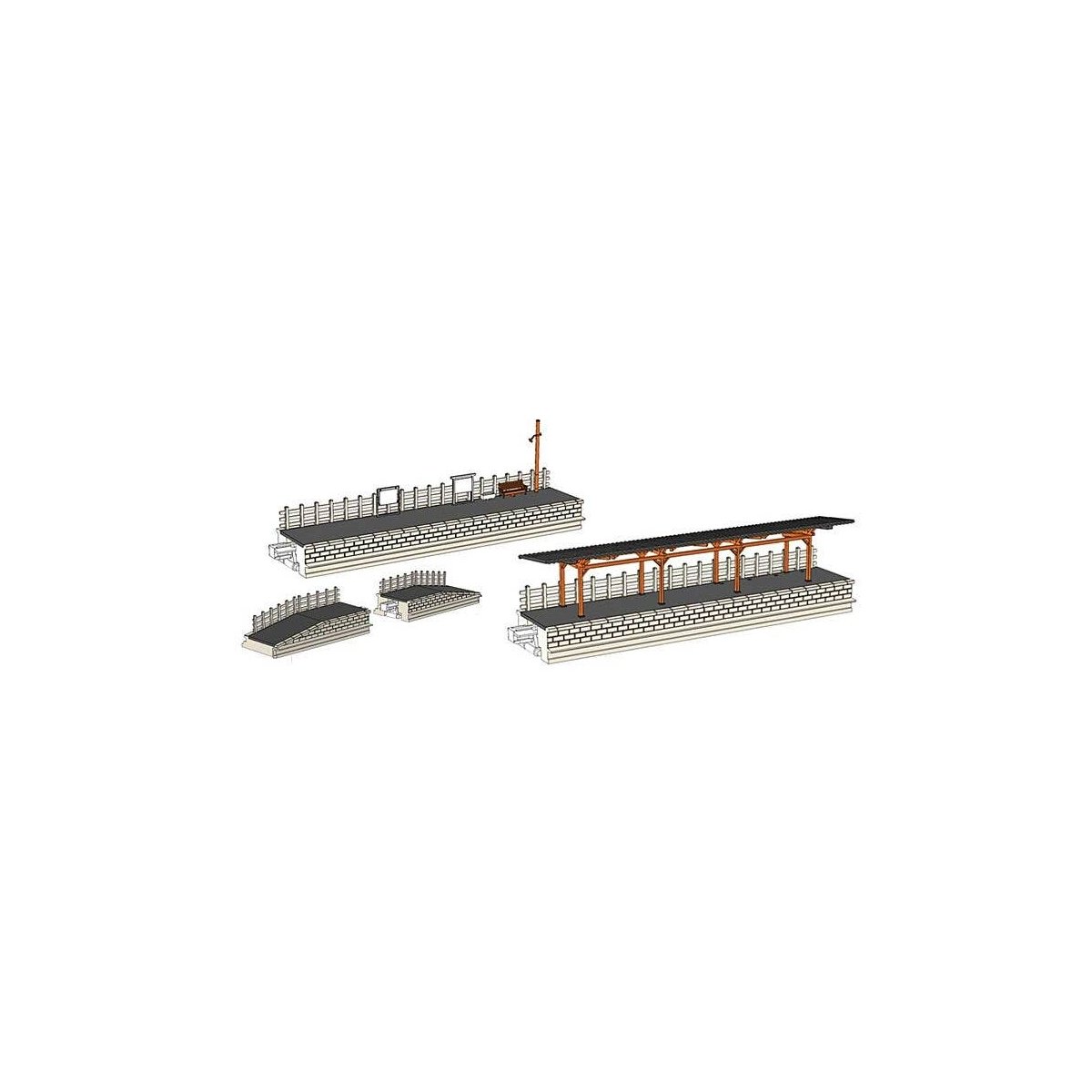 Local Line Opposite Platform -- Assembled, N, Kato USA Inc 23133