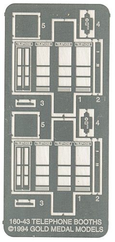 Telephone Booth -- Kit pkg(2), N, Gold Medal Models 16043