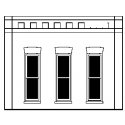 Modular Walls -- Rectangular Window Wall pkg(2), O, Design Preservation Models 90105