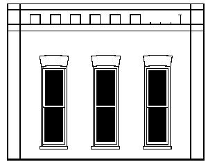 Modular Walls -- Rectangular Window Wall pkg(2), O, Design Preservation Models 90105