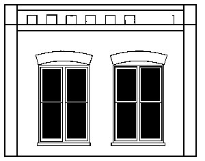 Modular Walls -- Double Rectangular Windows pkg(2), O, Design Preservation Models 90106
