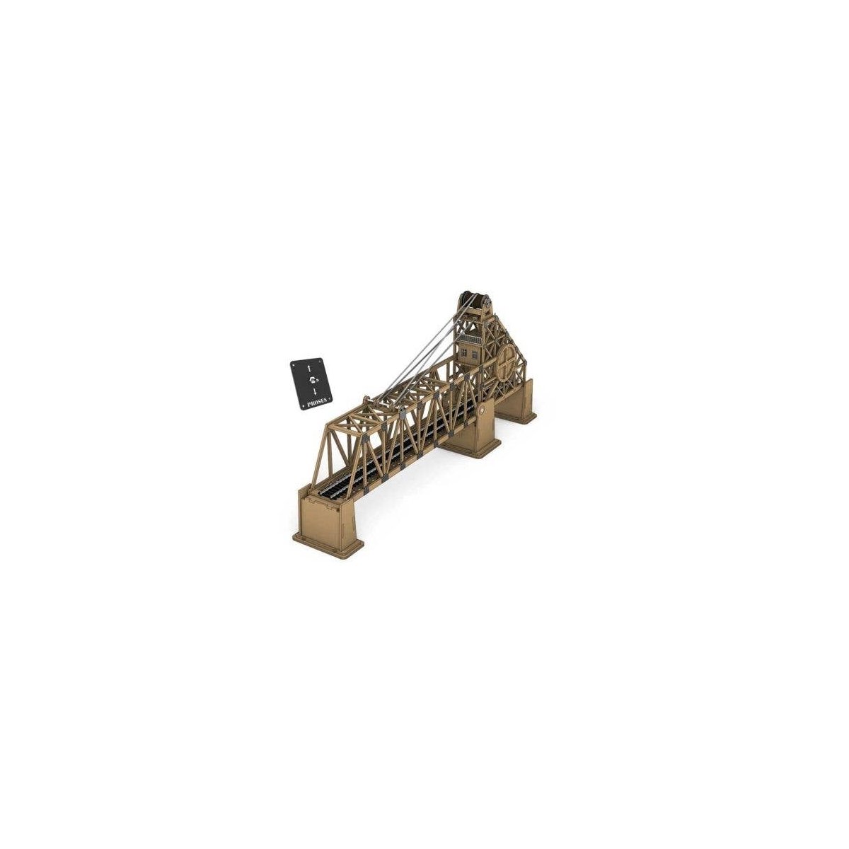 Motorized Drawbridge -- Laser-Cut Kit - Single Track, HO, Bachmann Industries 39126