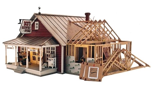 Country Store Expansion - Built-&-Ready Landmark Structures(R) -- Assembled - 13-1/8 x 11′ 33.3 , O, Woodland Scenics 5845
