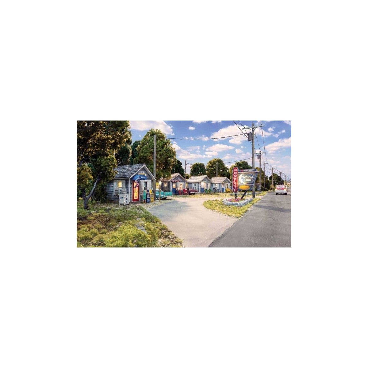 Moonlite Motor Court - Built-&-Ready(R) Landmark Structure(R) -- Includes Office and 3 Rooms, O, Woodland Scenics 5877