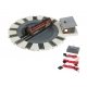 Motorized Turntable - E-Z Track(R) -- Kit - 7-1/2` 19.1cm Diameter, 5-1/2` 14cm Bridge, N, Bachmann Industries 46799