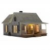 Old Homestead w/Lights - Built & Ready Landmark Structures(R) -- Assembled - 6-3/4 x 9-13/16 x 5-, O, Woodland Scenics 5860
