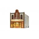 Theatre w/Lights - Built & Ready Landmark Structures(R) -- Assembled - 4-5/32 x 5-1/8 x 5-1/8′ , HO, Woodland Scenics 5054