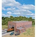 Two-Stall 130` Brick Diesel House -- Kit - 10-3/4 x 6-3/4 x 3-1/4` 27.3 x 17.1 x 8.2cm, N, Walthers Cornerstone 3266