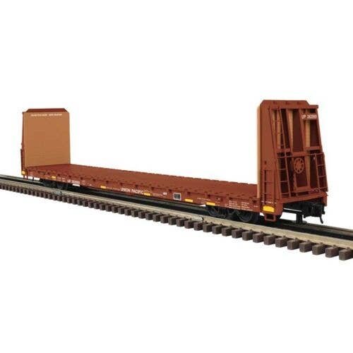 62′ Bulkhead Flatcar - 2-Rail - Ready to Run - Trainman(R) -- Union Pacific (Boxcar Red), O, Atlas O 3002930