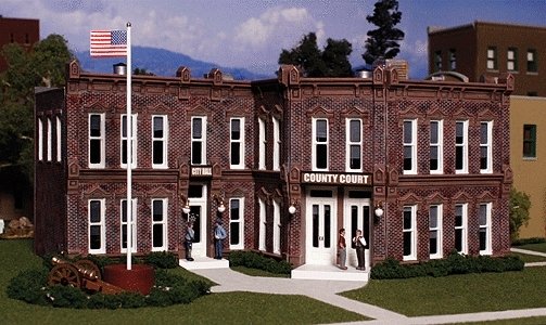 County Courthouse - Woodland Scenics DPM Landmark Structures(R) -- Kit - 8-3/8 x 5-15, HO, Design Preservation Models 12500