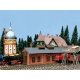 Oldtimer Engine Shed - Weathered Model -- 7 x 2-1/16 x 2-1/2′ 17.5 x 5.2 x 6.2cm, N, Faller Gmbh 222141
