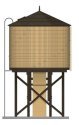 Wood Water Tower -- Assembled (Weathered, yellow), HO, Broadway Limited Imports 7927