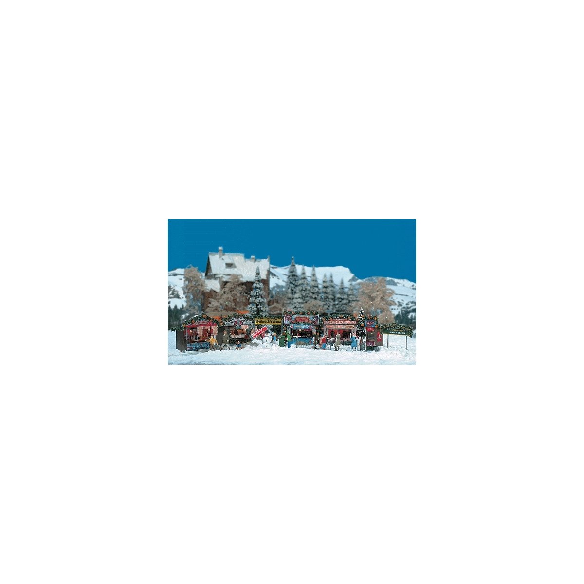 Christmas Fair Street Scene -- Kit, HO, Busch Gmbh & Co Kg 1059