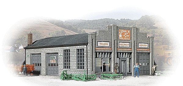 State Line Farm Supply -- Kit: 3-1/4 x 4-1/4 x 1-7/8` Ramp: 1-3/16 x 4-7/8`, N, Walthers Cornerstone 3808