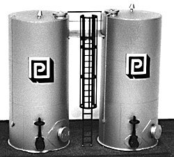 Side-By-Side Vertical Tanks -- Kit - 3` 7.62cm Tall, 1-1/2` 3.81cm Diameter, HO, Plastruct Inc 1018