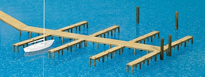 Marina Docks -- Kit, HO, Preiser Kg 17315