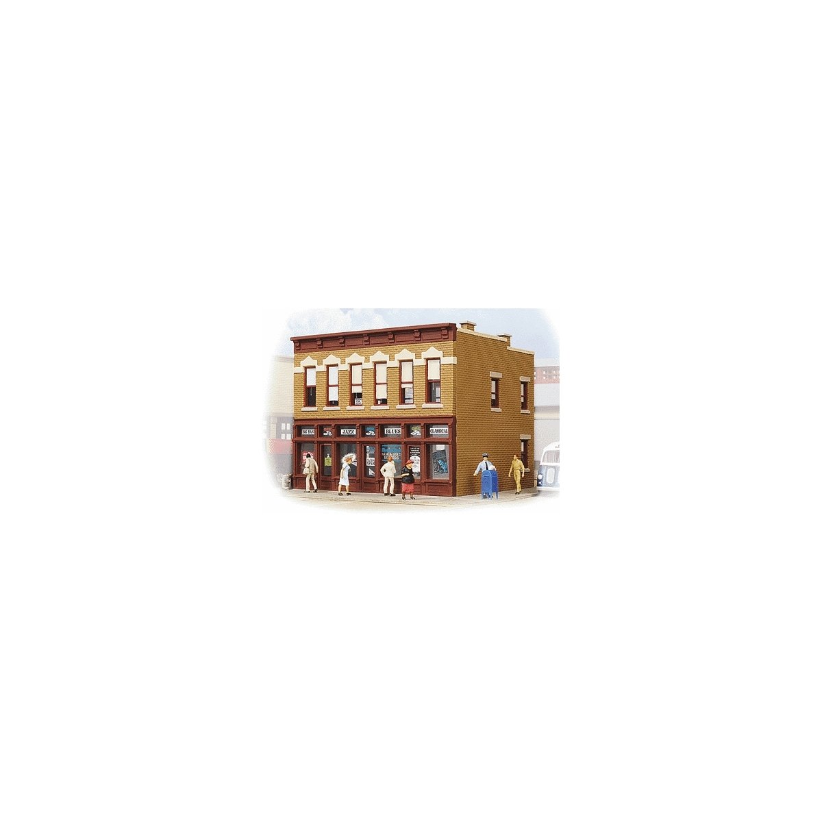Gemini Building -- Assembled - 4-1/4 x 3-5/8 x 3-3/8′ 10.7 x 9.2 x 8.5cm, HO, WalthersTrainline 806