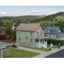 Two-Story Frame House -- Kit - 3-3/8 x 1-1/2 x 2-3/8′ 8.6 x 4 x 5.9cm, N, Walthers Cornerstone 3888